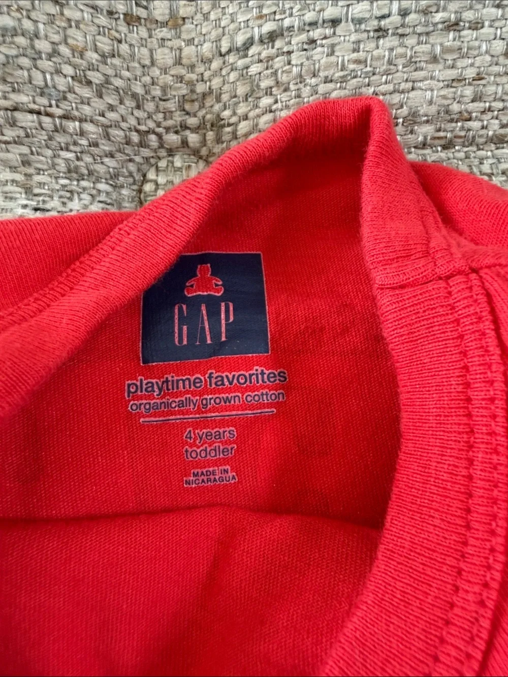 GAP Red Fire Truck Graphic Tee with Yellow Sun Accent 4t